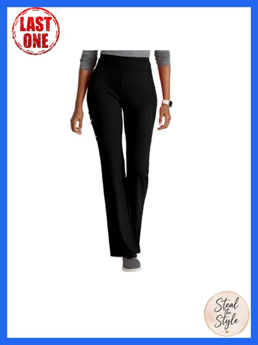 Performance Knit Yoga Scrub Pants High Rise Jogger 7-Pocket Stretch